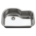 Houzer MH-3200-1 Medallion Designer 32" Undermount Offset Single Bowl Kitchen Sink