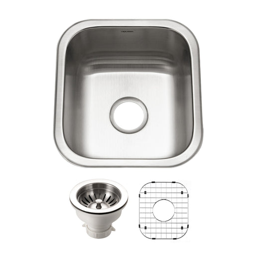 Houzer MS-1708-C Club 17" Undermount Bowl Bar and Prep Sink