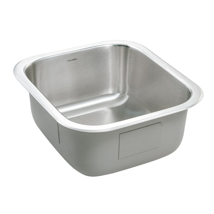 Houzer MS-1708-C Club 17" Undermount Bowl Bar and Prep Sink with Strainer & Bottom Grid