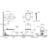 TOTO MS446234CEMFGN#01 Aquia IV Dual Flush Two-Piece Toilet, Washlet+ Connection, with a Slim Seat