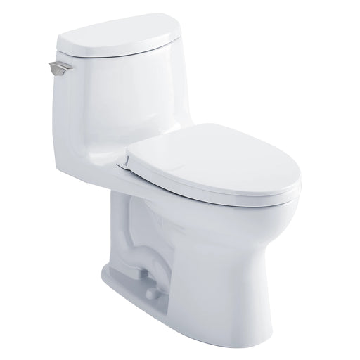 The TOTO UltraMax II 1G WASHLET+ One-Piece Toilet uses just 1.0 GPF with TORNADO FLUSH and CEFIONTECT for maximum cleaning efficiency and water conservation