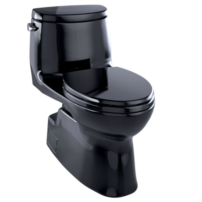 TOTO MS614124CEF#51 Carlyle II One-Piece Universal Height Toilet with Seat, Washlet+ Ready, Ebony Black