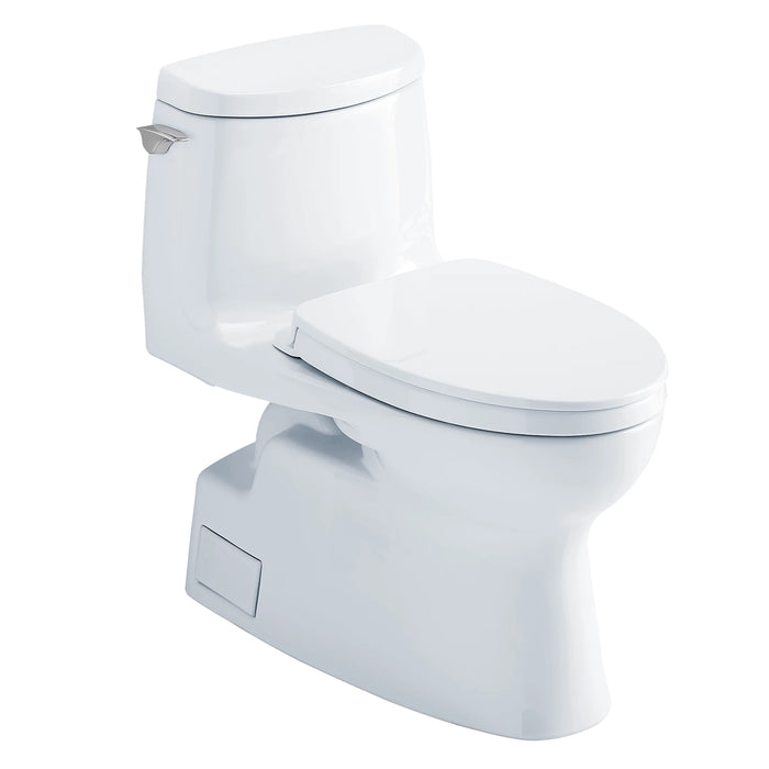 The TOTO Carlyle II 1G WASHLET+ One-Piece Toilet uses just 1.0 GPF - among the most water-efficient toilets available - while delivering TOTO's full-power TORNADO FLUSH cleaning