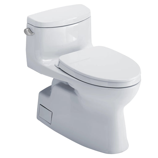 The TOTO Carolina II WASHLET+ One-Piece Toilet features a sleek skirted design with CEFIONTECT glaze and TORNADO FLUSH for superior cleaning with T40 WASHLET+ compatibility and concealed cord routing.