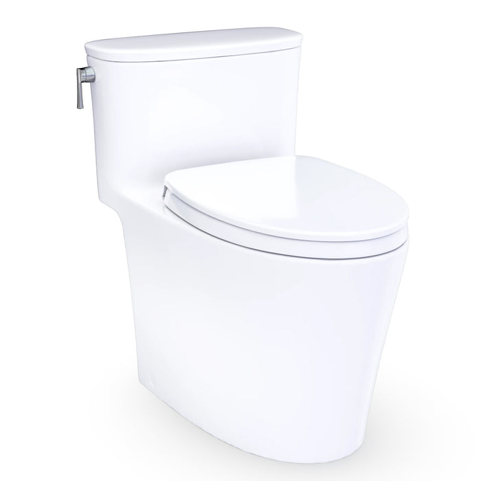 TOTO MS686124CEFG#01 Aurora One-Piece Washlet+ Universal Height 1.28 GPF Elongated Toilet with SoftClose Seat