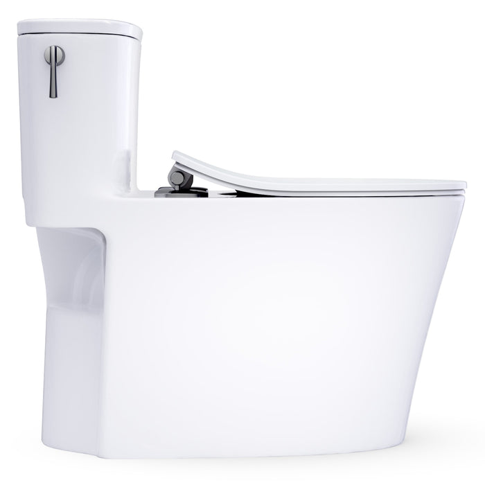 TOTO MS686234CEFG#01 Aurora One-Piece Universal Height 1.28 GPF Elongated Toilet with Slim Seat, Washlet+