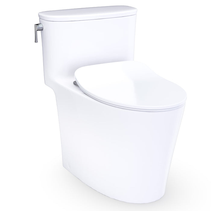 TOTO MS686234CEFG#01 Aurora One-Piece Universal Height 1.28 GPF Elongated Toilet with Slim Seat, Washlet+