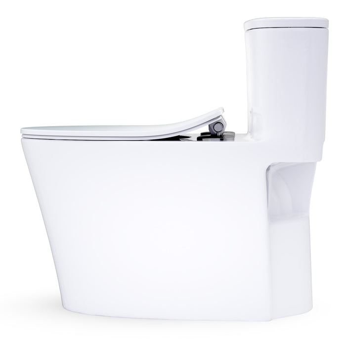 TOTO MS686234CEFG#01 Aurora One-Piece Universal Height 1.28 GPF Elongated Toilet with Slim Seat, Washlet+