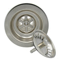 Classic - 3-1/2" deluxe stemball kitchen sink strainer in brushed stainless finish.