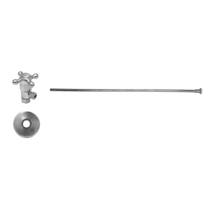 Toilet supply kit - brass cross handle with 1/4 turn ceramic disc cartridge valve (MT4003X-NL).