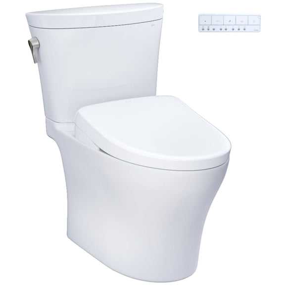 TOTO MW4484726CEMFGNA#01 Aquia IV Arc Dual Auto Flush Two-Piece Toilet, with Toto S7 Washlet Bidet Seat