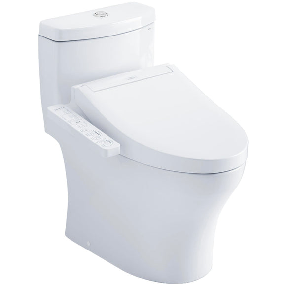 TOTO MW6463074CEMFGN#01 Aquia IV Dual Flush Universal Height Elongated One-Piece Toilet and C2 Washlet Bidet Combo