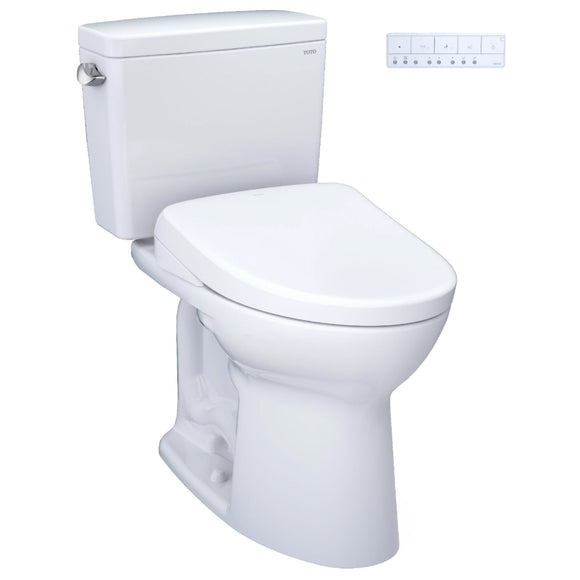 TOTO MW7764726CEFGA#01 Drake Two-Piece Toilet with Auto Flush and S7 Washlet Bidet Seat