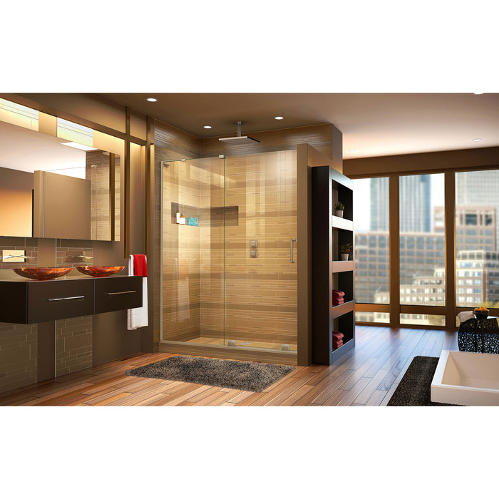 DreamLine SHDR-1948723L-04 Mirage-X 44-48"W x 72"H Frameless Sliding Shower Door in Brushed Nickel; Left Wall Installation