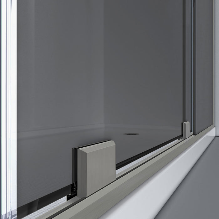 DreamLine SHDR1960580GR04 Mirage-X 56-60" W x 58" H Frameless Sliding Tub Door in Brushed Nickel
