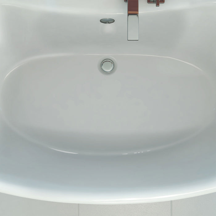 DreamLine BTMO6636WFXXC00 Montego 66" x 36" Freestanding Double Slipper 2-Person Oval Bathtub in White