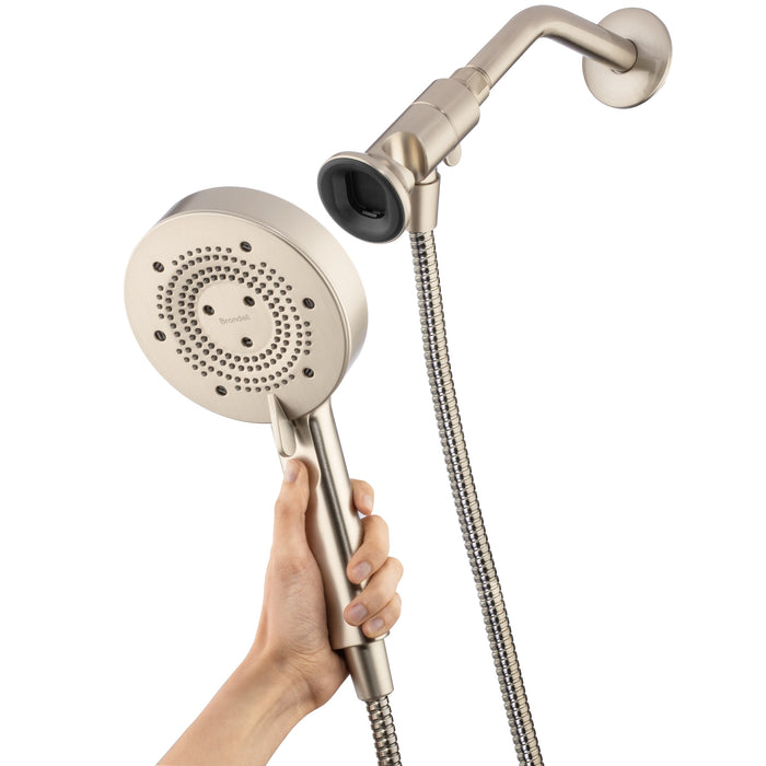 Brondell NE80-HSHNBB-BN Nebia Yuba 5-Setting Water Saving Handshower with Docking System in Brushed Nickel