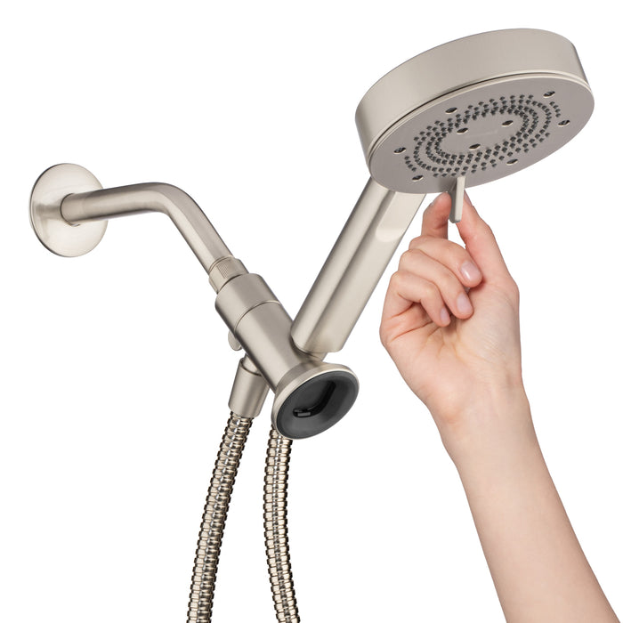 Brondell NE80-HSHNBB-BN Nebia Yuba 5-Setting Water Saving Handshower with Docking System in Brushed Nickel