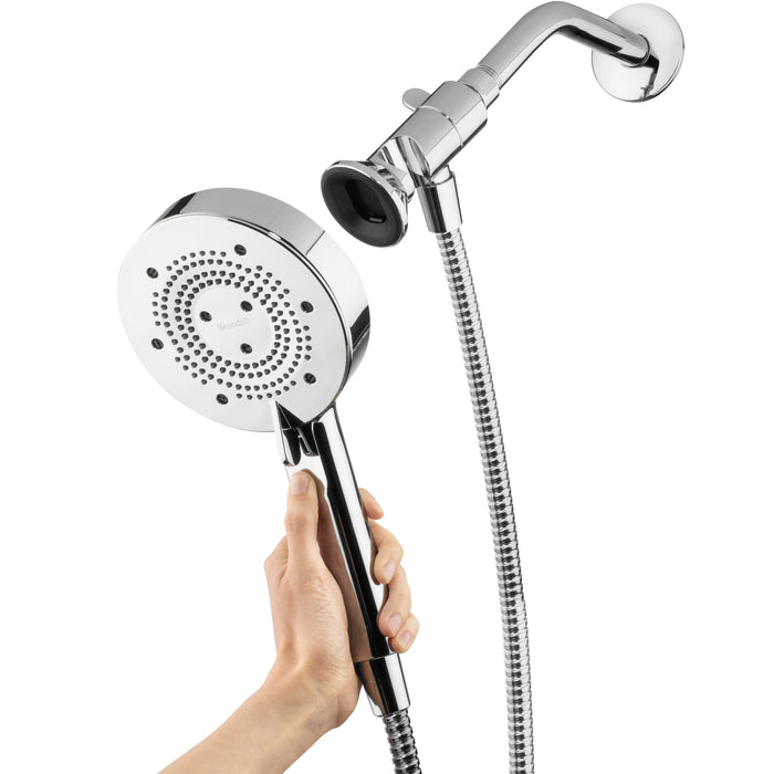 Brondell NE80-HSHNBB-CH Nebia Yuba 5-Setting Water Saving Handshower with Docking System in Chrome