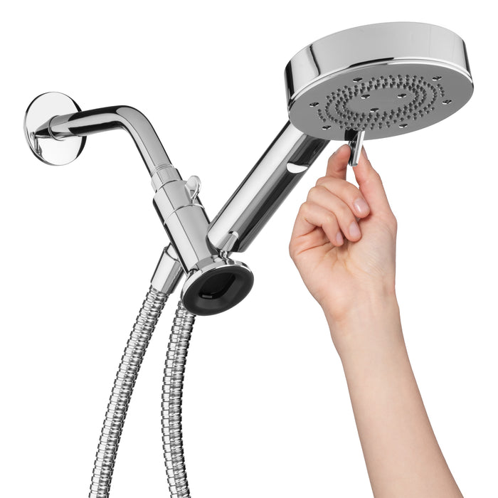 Brondell NE80-HSHNBB-CH Nebia Yuba 5-Setting Water Saving Handshower with Docking System in Chrome