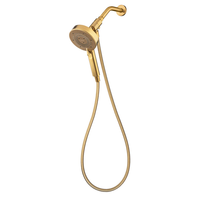 Brondell NE80-HSHNBB-MG Nebia Yuba 5-Setting Water Saving Handshower with Docking System in Matte Gold
