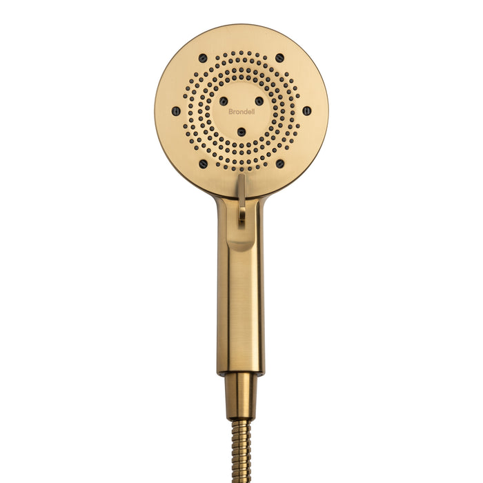 Brondell NE80-HSHNBB-MG Nebia Yuba 5-Setting Water Saving Handshower with Docking System in Matte Gold