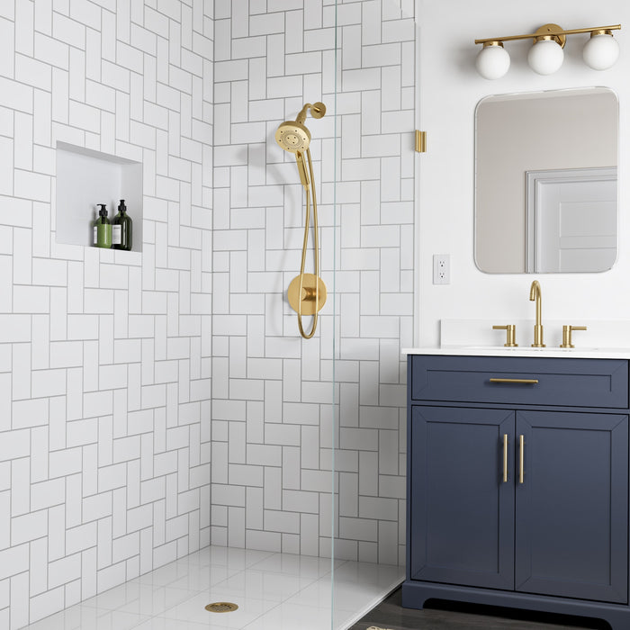 Brondell NE80-HSHNBB-MG Nebia Yuba 5-Setting Water Saving Handshower with Docking System in Matte Gold