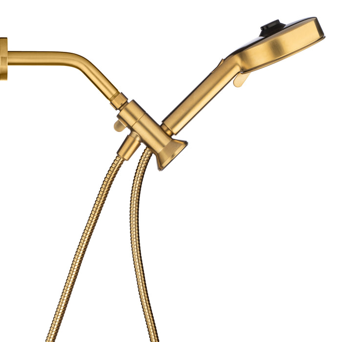 Brondell NE80-HSHNBB-MG Nebia Yuba 5-Setting Water Saving Handshower with Docking System in Matte Gold