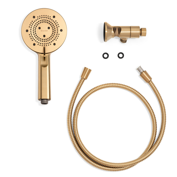 Brondell NE80-HSHNBB-MG Nebia Yuba 5-Setting Water Saving Handshower with Docking System in Matte Gold