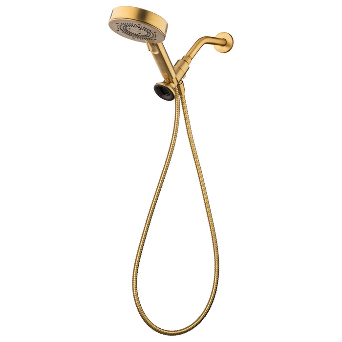Brondell NE80-HSHNBB-MG Nebia Yuba 5-Setting Water Saving Handshower with Docking System in Matte Gold