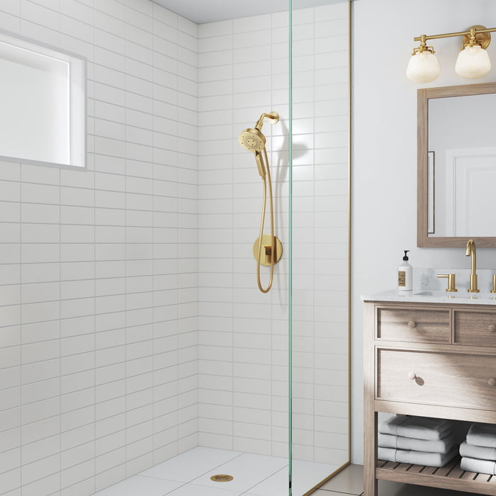 Brondell NE80-HSHNBB-MG Nebia Yuba 5-Setting Water Saving Handshower with Docking System in Matte Gold