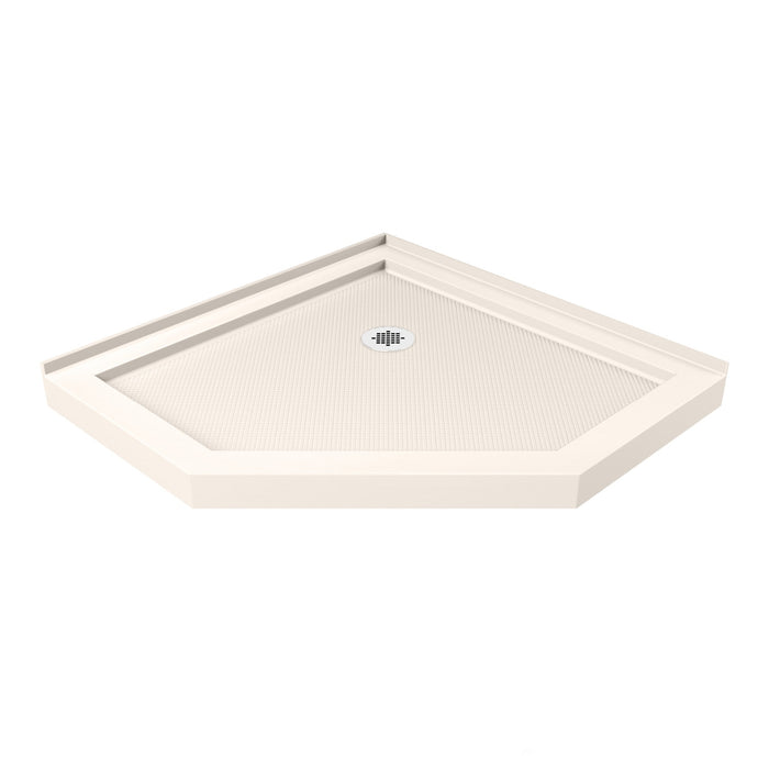 DreamLine DL-6060-22-04 Prism Plus 36" x 74 3/4" Frameless Neo-Angle Shower Enclosure in Brushed Nickel with Biscuit Base