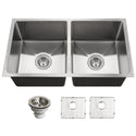 Houzer NOD-4200-1 Nouvelle 31" Undermount 50/50 Double Bowl Kitchen Sink