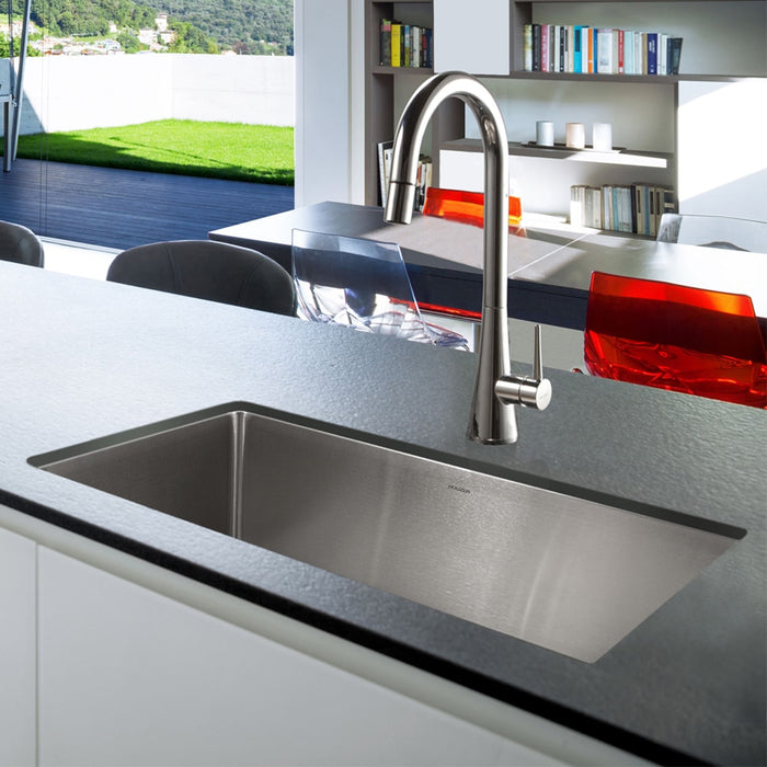 Houzer NOG-4150-1 Nouvelle 31" Undermount Single Bowl Kitchen Sink with Strainer & Grid