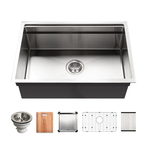 Houzer NVS-2600 26" Novus Undermount Dual Platform Workstation Kitchen Sink
