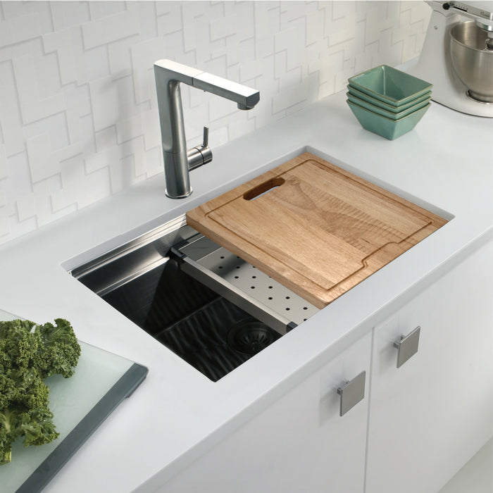Houzer NVS-2600 26" Novus Undermount Dual Platform Workstation Kitchen Sink