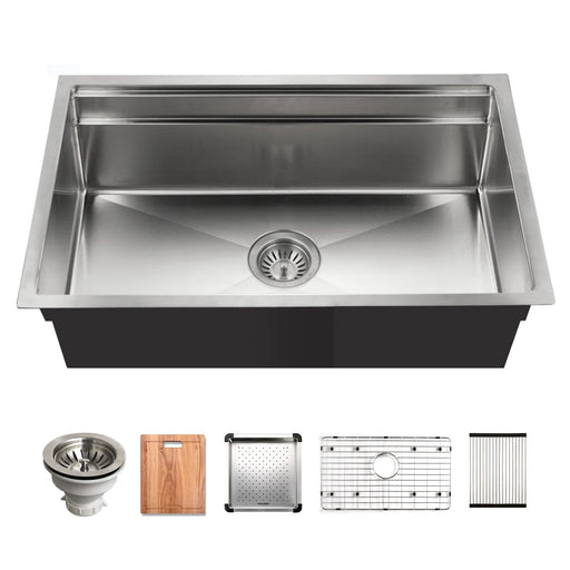 Houzer NVS-5200 32" Novus Undermount Dual Platform Workstation Kitchen Sink