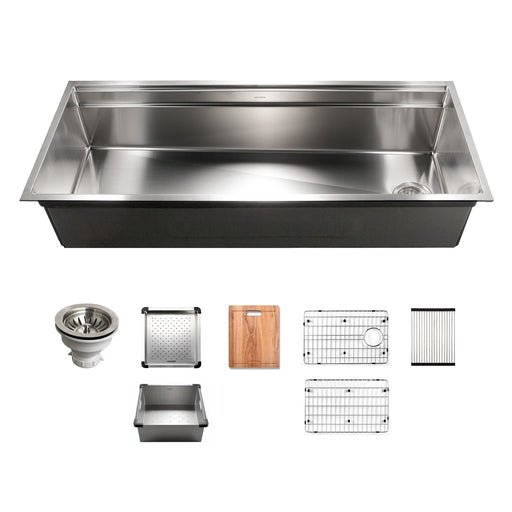 Houzer NVS-6500 45" Novus Undermount Dual Platform Workstation Single Bowl Kitchen Sink