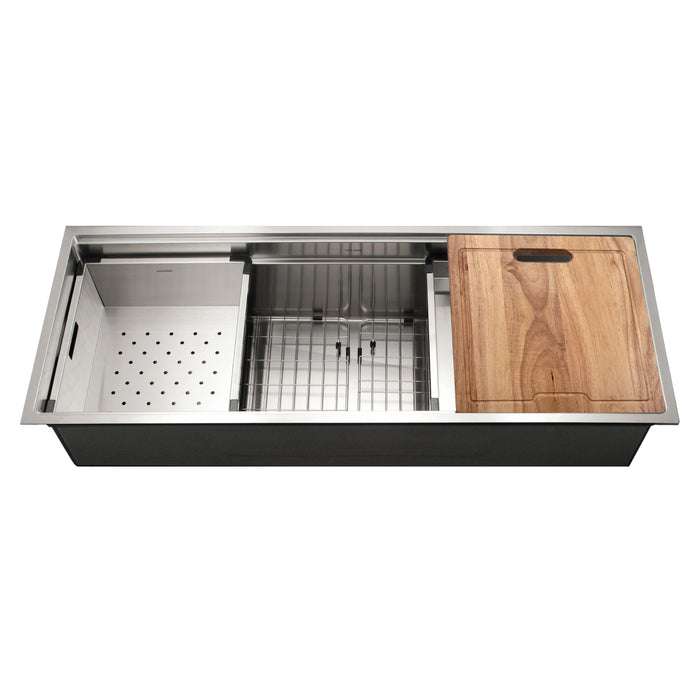 Houzer NVS-6500 45" Novus Undermount Dual Platform Workstation Single Bowl Kitchen Sink