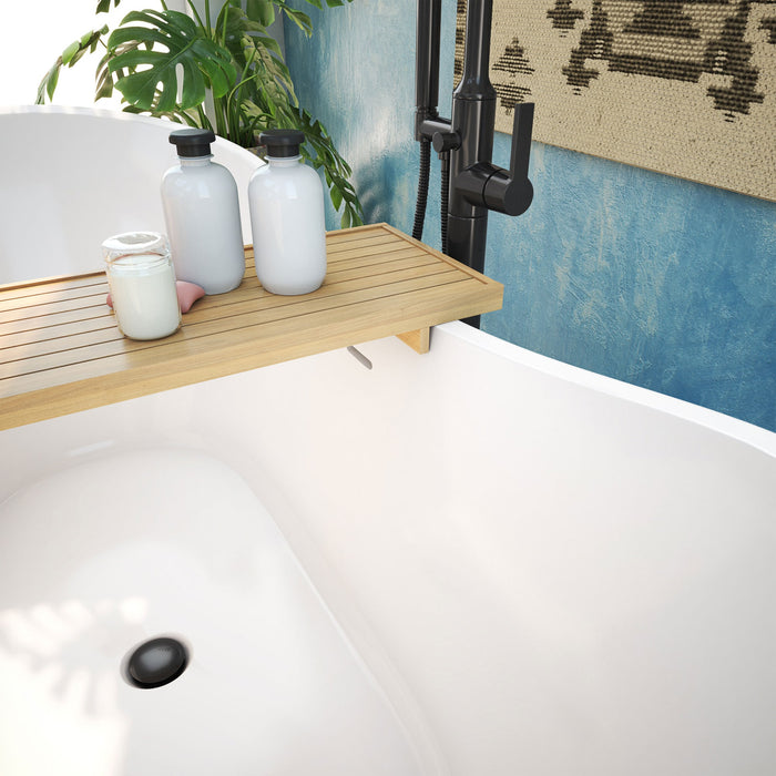 DreamLine BTNL5928FFXXC09 Nile 59" L x 28"H Acrylic Freestanding Bathtub with Satin Black Finish