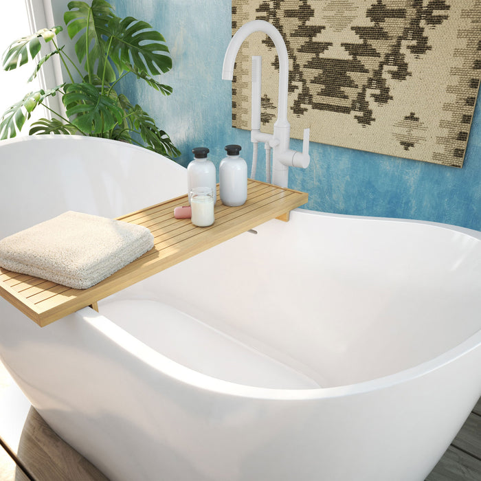 DreamLine BTNL5928FFXXC00 Nile 59" L x 28"H Acrylic Freestanding Bathtub with White Finish