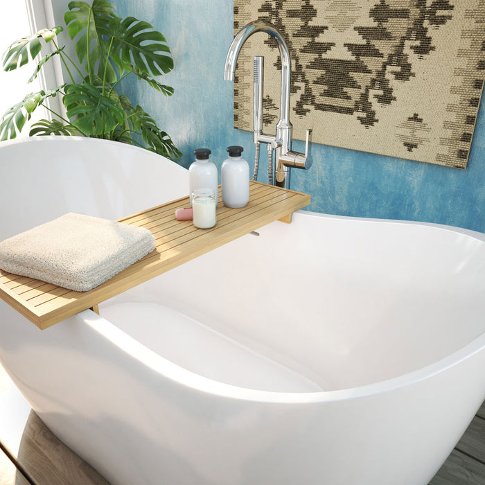 DreamLine BTNL5928FFXXC01 Nile 59" L x 28"H Acrylic Freestanding Bathtub with Chrome Finish