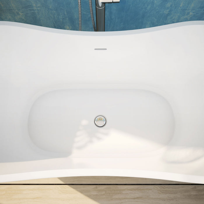 DreamLine BTNL5928FFXXC01 Nile 59" L x 28"H Acrylic Freestanding Bathtub with Chrome Finish