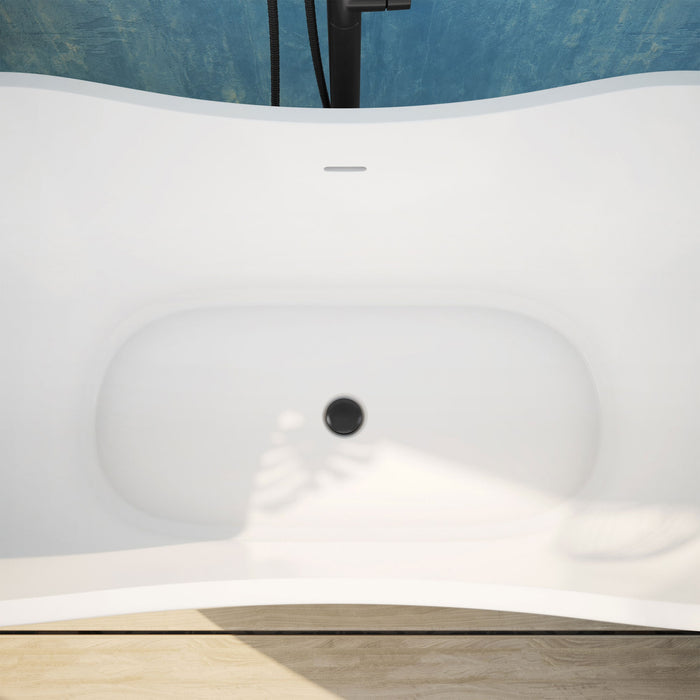 DreamLine BTNL5928FFXXC09 Nile 59" L x 28"H Acrylic Freestanding Bathtub with Satin Black Finish