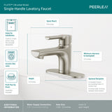 Peerless P1512LF-BN Flute Single Top Handle Bathroom Faucet in Brushed Nickel Finish