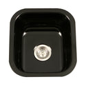 Houzer PCB-1750 BL Porcela 17" Black Porcelain Enamel Steel Undermount Bar Sink