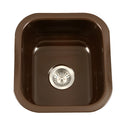 Houzer PCB-1750 ES Porcela 17" Espresso Porcelain Enamel Steel Undermount Bar Sink