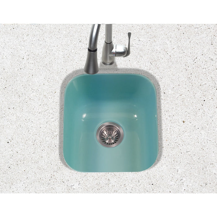 Houzer PCB-1750 MT Porcela 17" Mint Porcelain Enamel Steel Undermount Bar Sink