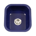 Houzer PCB-1750 NB Porcela 17" Navy Blue Porcelain Enamel Steel Undermount Single Bowl Bar Sink