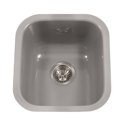 Houzer PCB-1750 SL Porcela 17" Slate Porcelain Enamel Steel Undermount Bar Sink